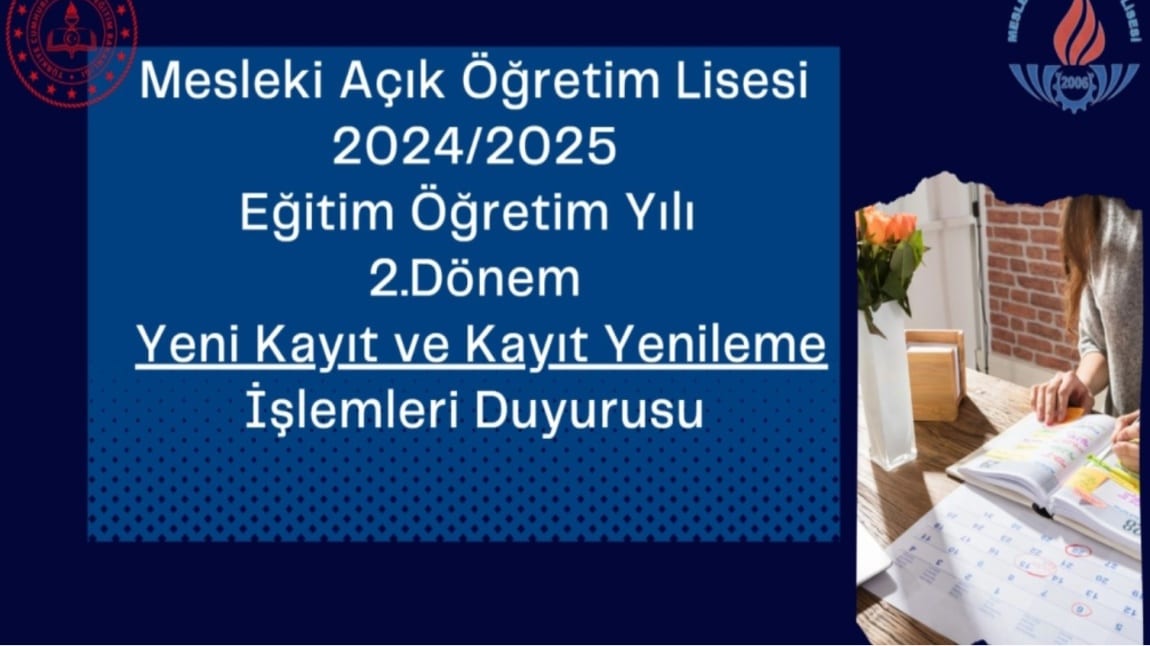 Mesleki Açık Öğretim Lisesi (MAOL) Yeni Kayıt ve Kayıt Yenileme 